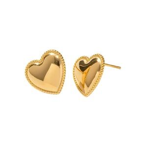 18K Gold Plated Heart Stud Earrings